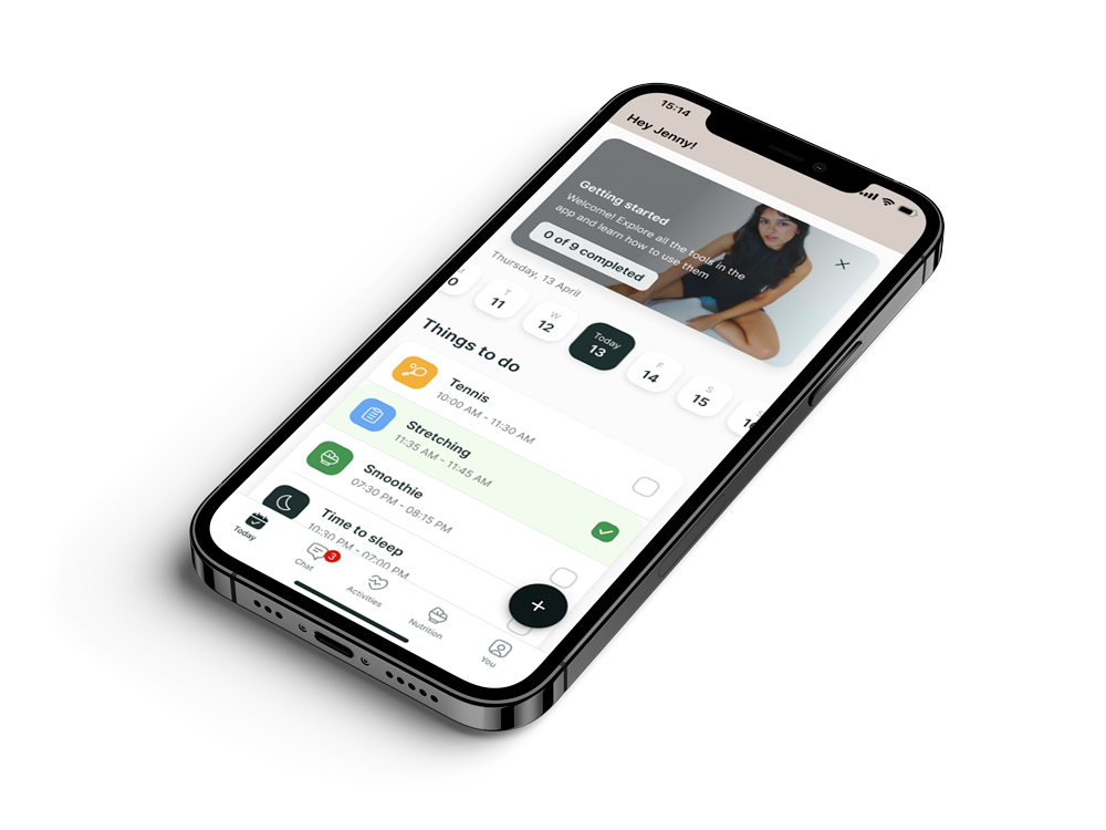 A mockup of the coaching app showcasing the features.
